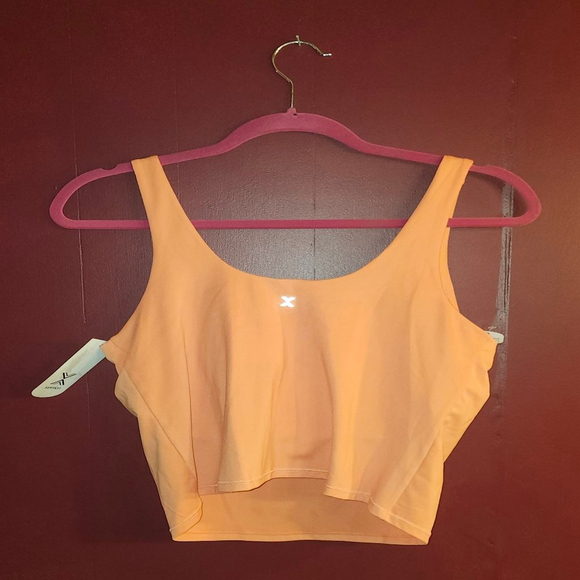 Xersion EverUltra-Lite Round Neck Long Line Bra Large NWT Miami Peach - Picture 5 of 6